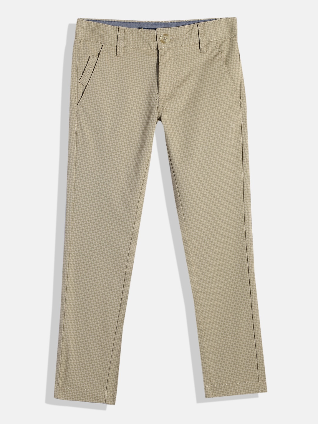 

Indian Terrain Boys Houndstooth Pattern Trousers, Khaki