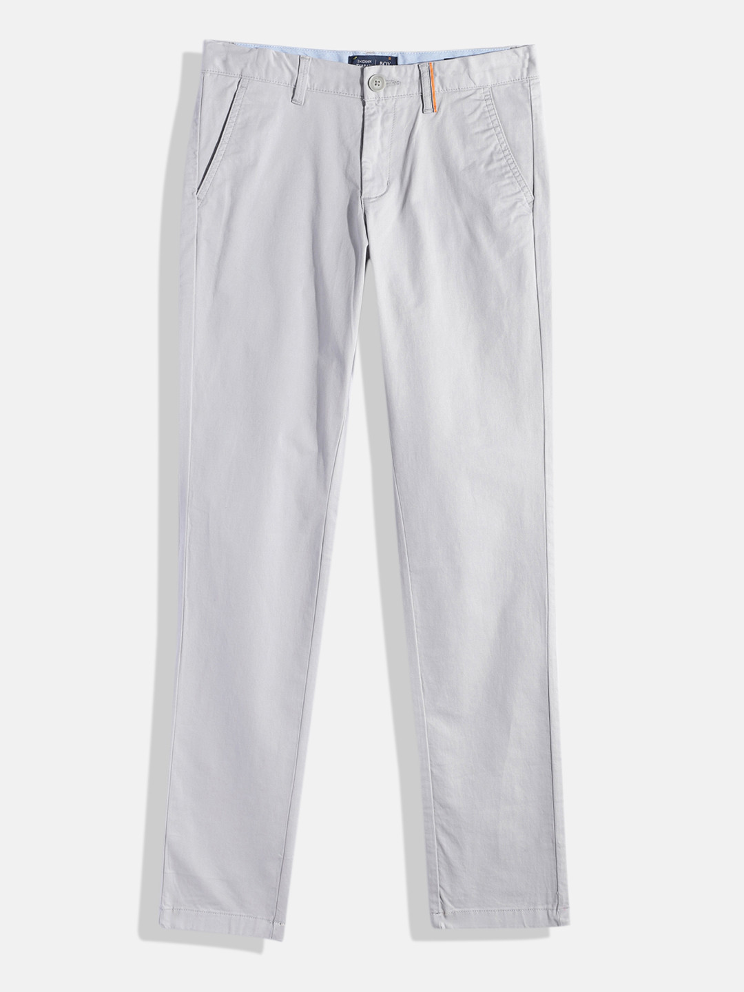 

Indian Terrain Boys Solid Regular Fit Chinos Trousers, Grey