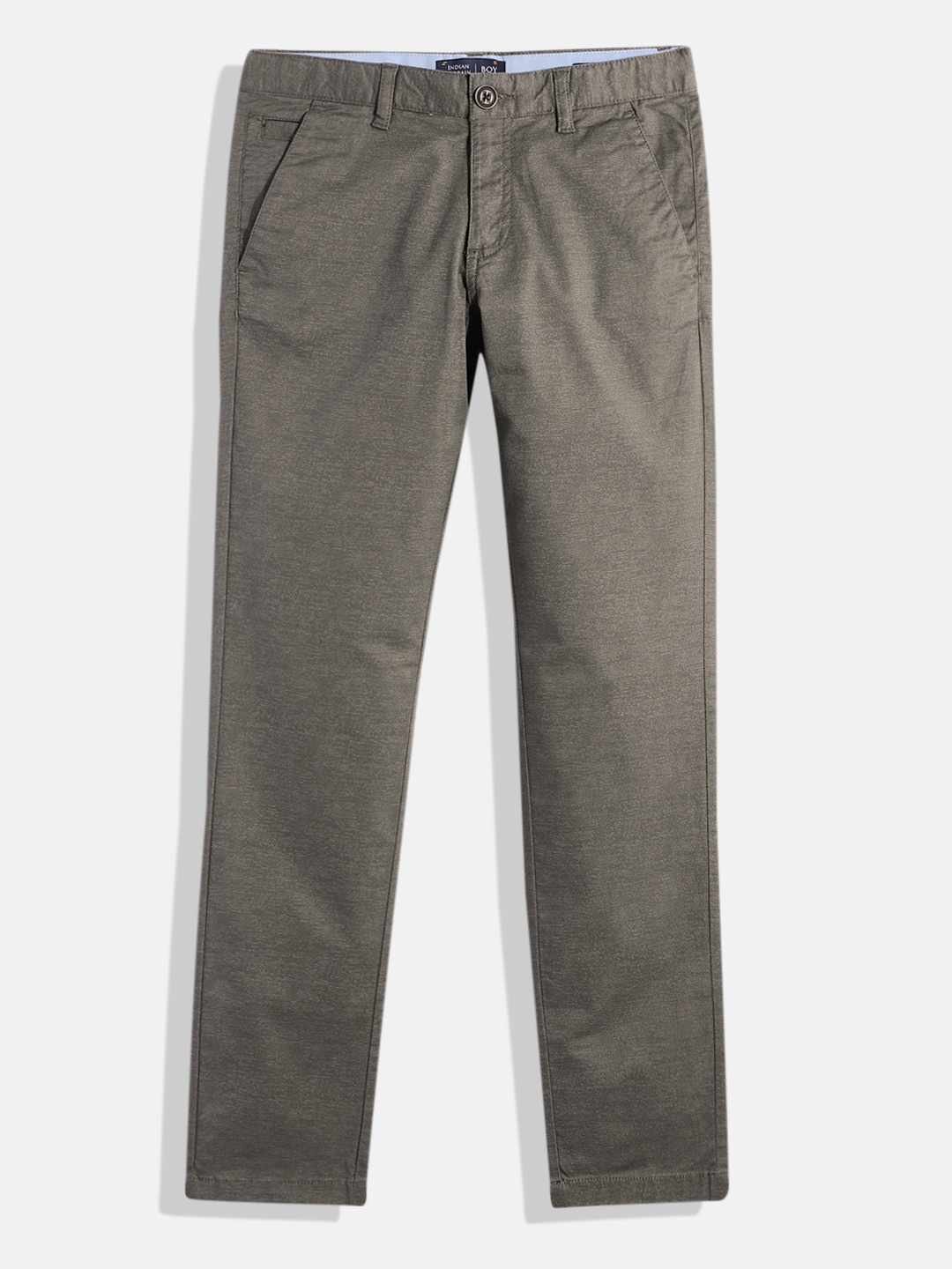 

Indian Terrain Boys Textured Trousers, Olive