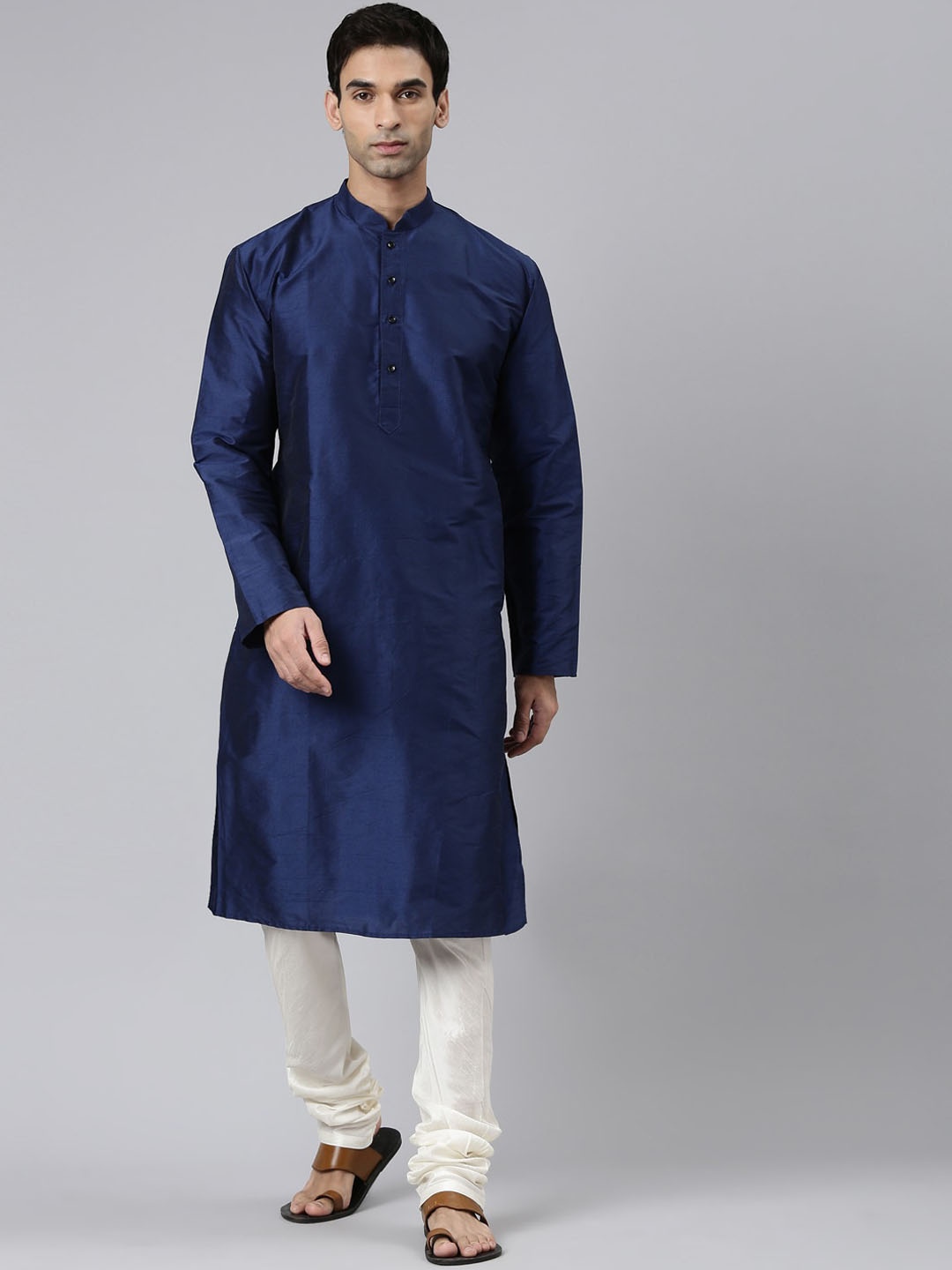

Rishika Pure Cotton Silk Kurta, Blue