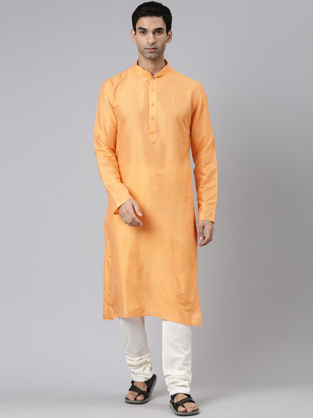 

Rishika Pure Cotton Silk Kurta, Orange