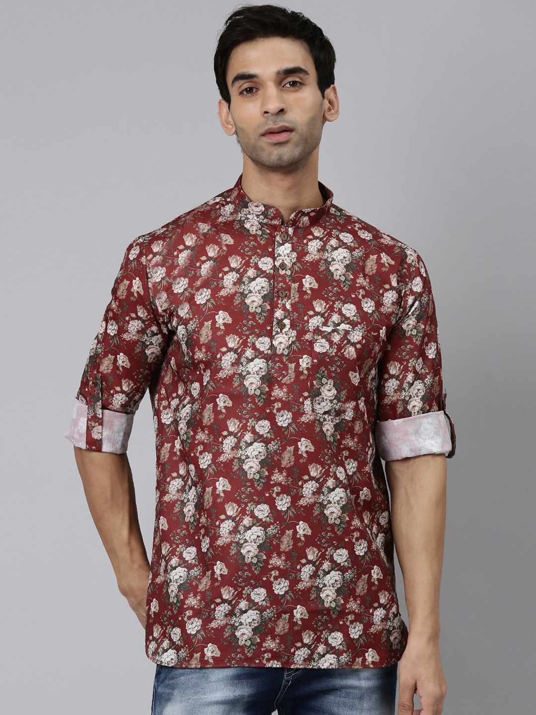 

Rishika Floral Printed Cotton Kurta, Multi