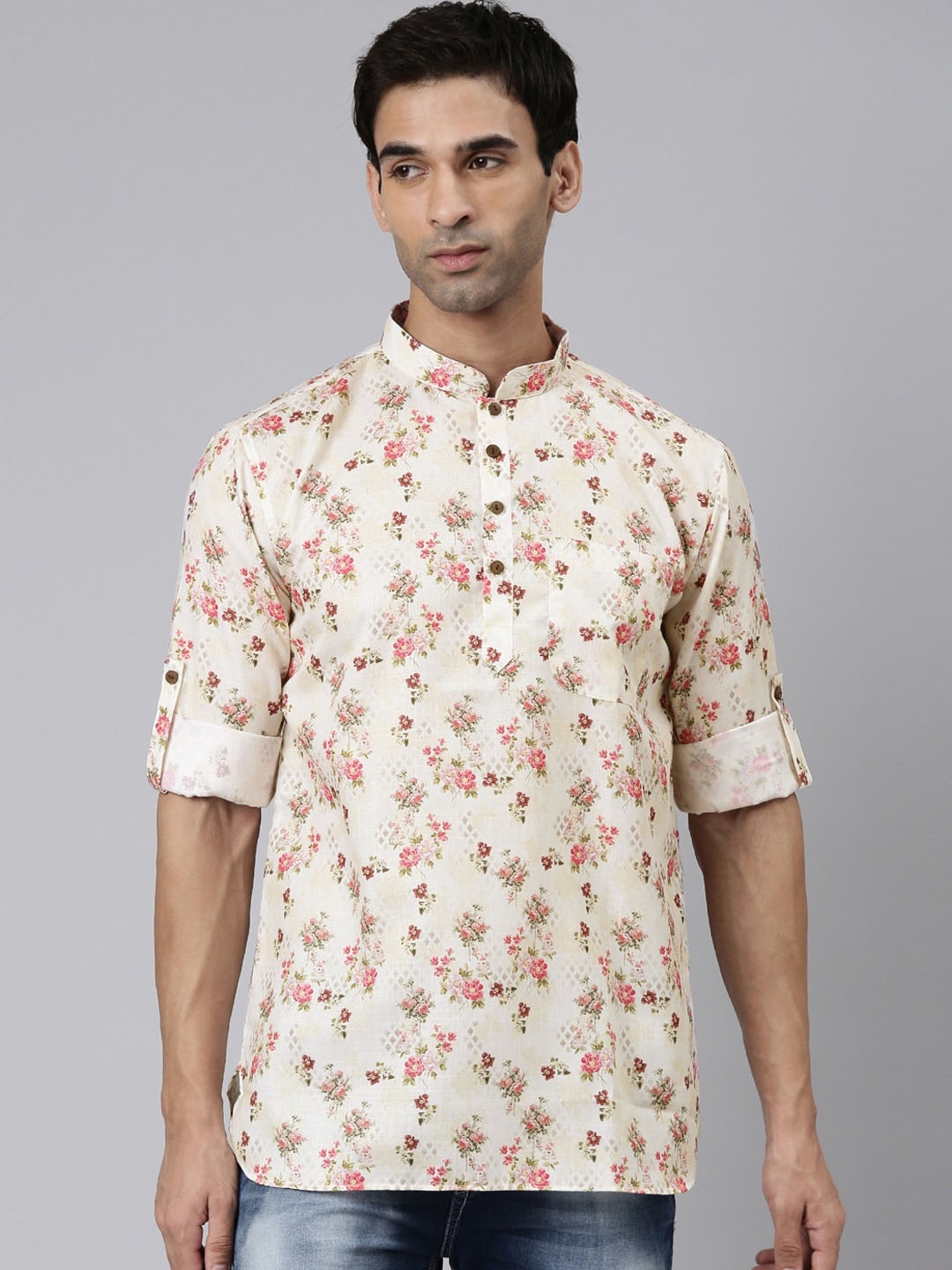 

Rishika Floral Printed Cotton Kurta, Multi