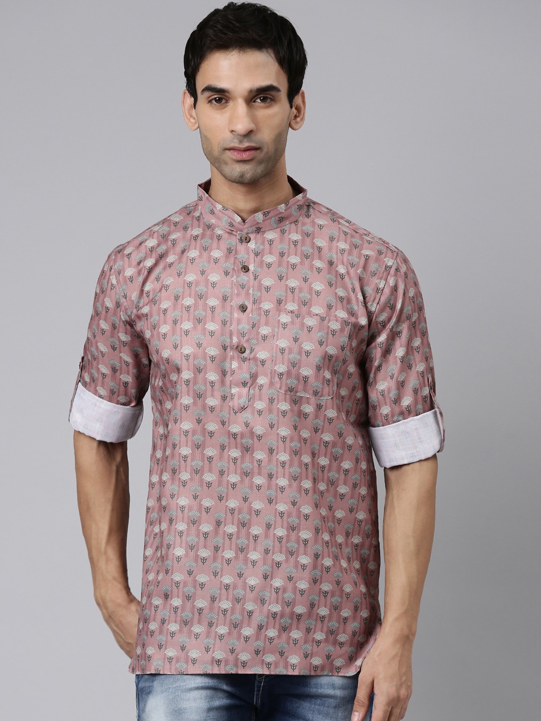 

Rishika Floral Printed Cotton Kurta, Multi