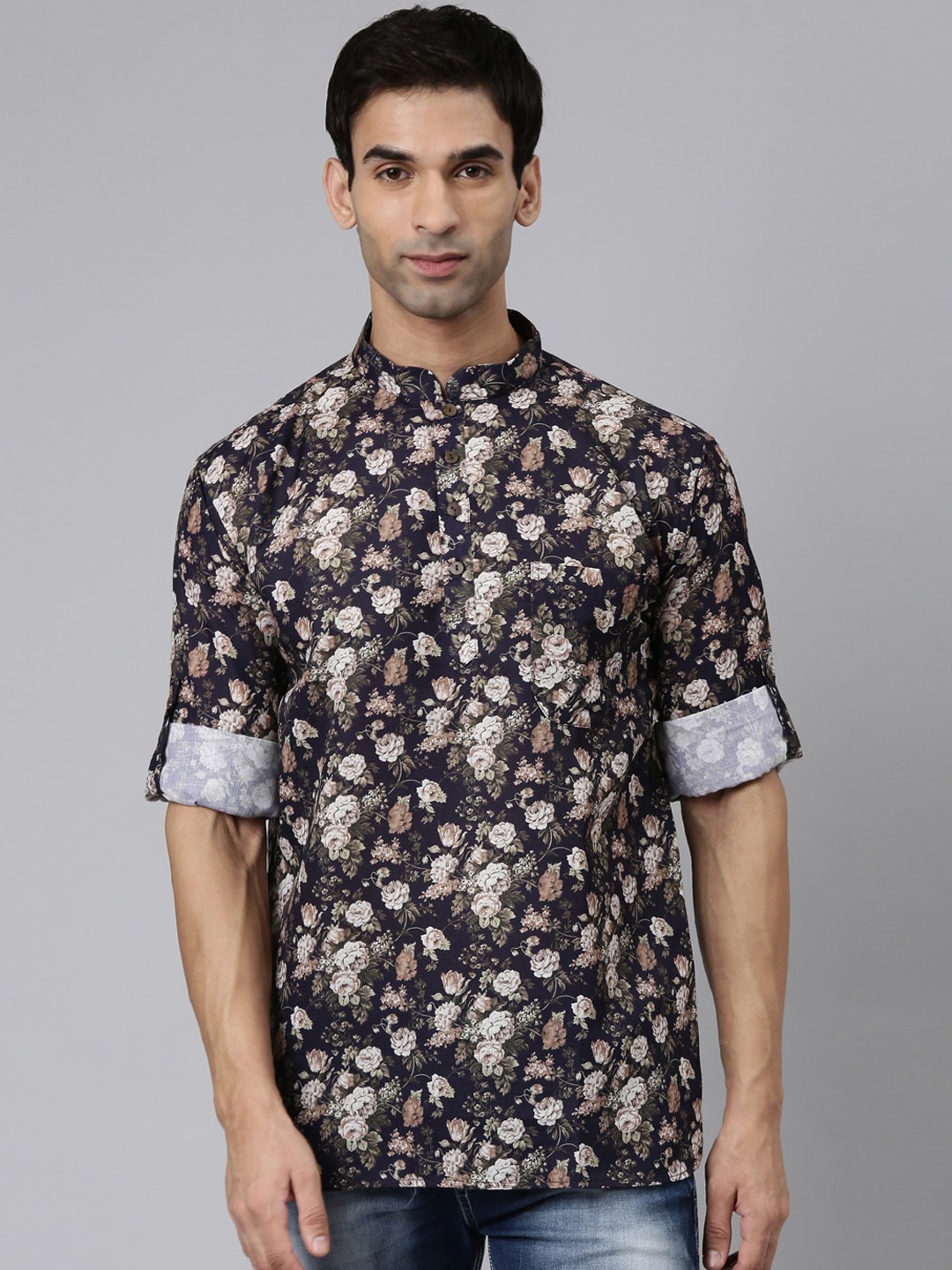 

Rishika Floral Printed Cotton Kurta, Multi