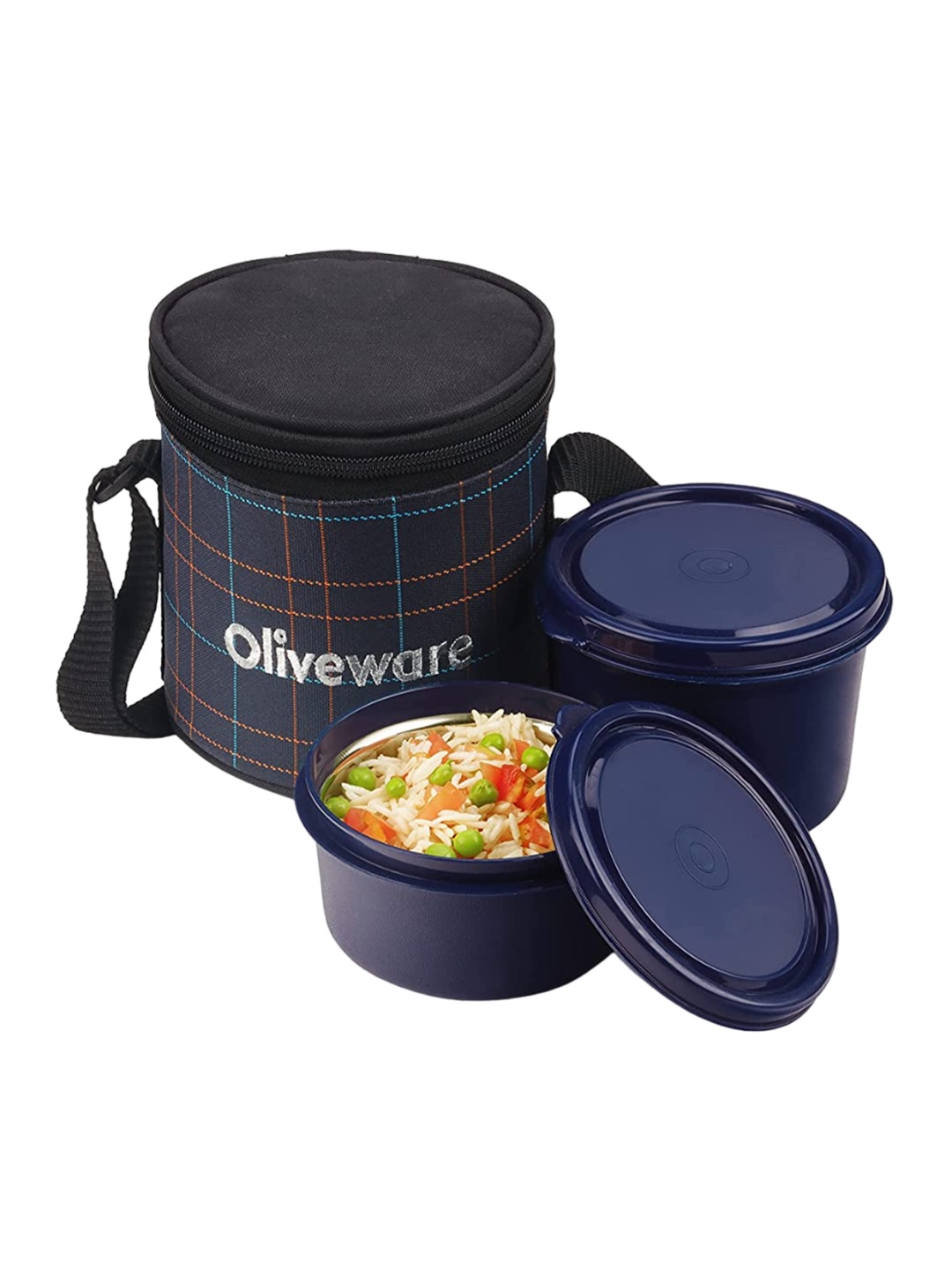 

SOPL-OLIVEWARE Blue 3 Pieces Stainless Steel Leak Proof Lunch Boxes With Bag