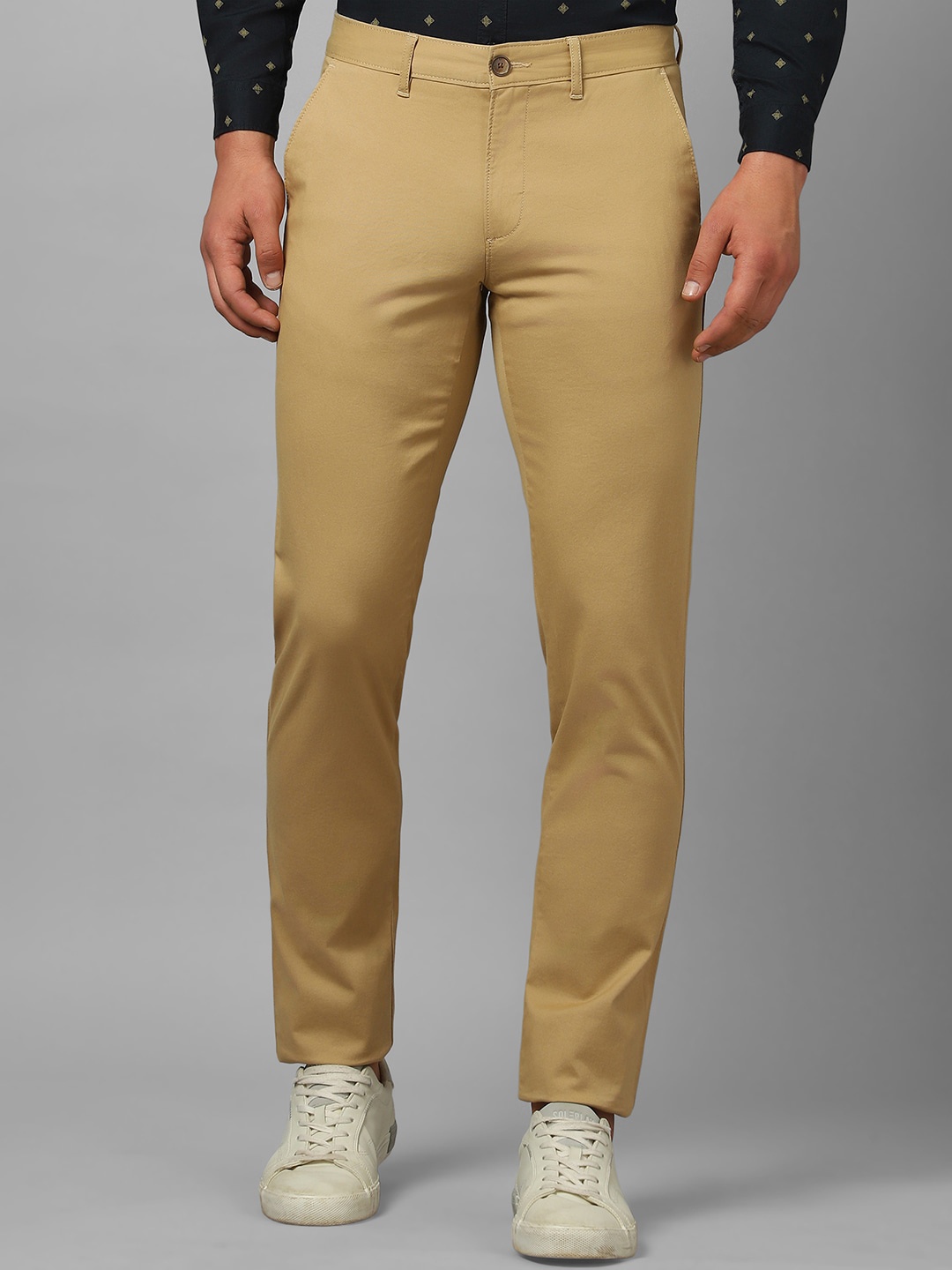 

Louis Philippe Sport Men Slim Fit Mid-RIse Flat-Front Trousers, Khaki