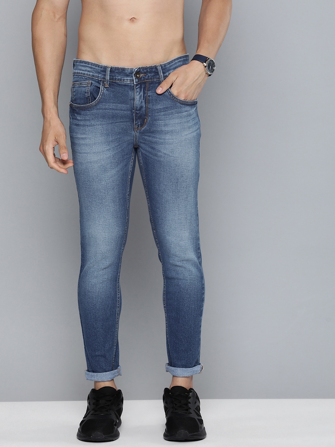 

Harvard Men Slim Fit Light Fade Stretchable Jeans, Blue