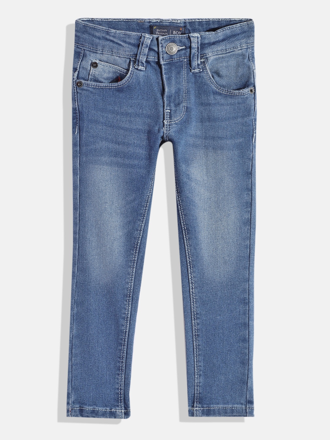 

Indian Terrain Boys Heavy Fade Stretchable Jeans, Blue