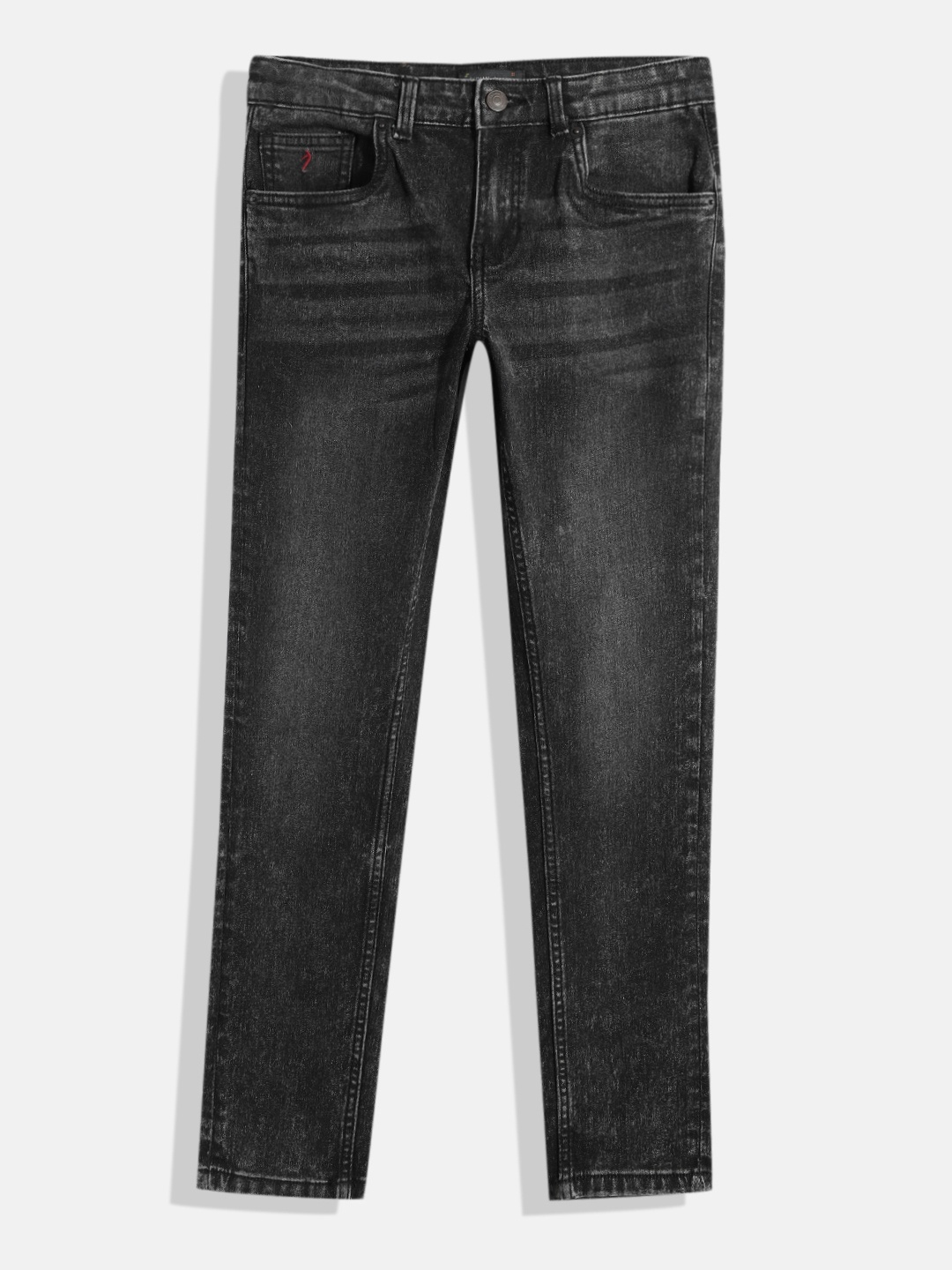 

Indian Terrain Boys Original Regular Low-Rise Heavy Fade Stretchable Jeans, Black