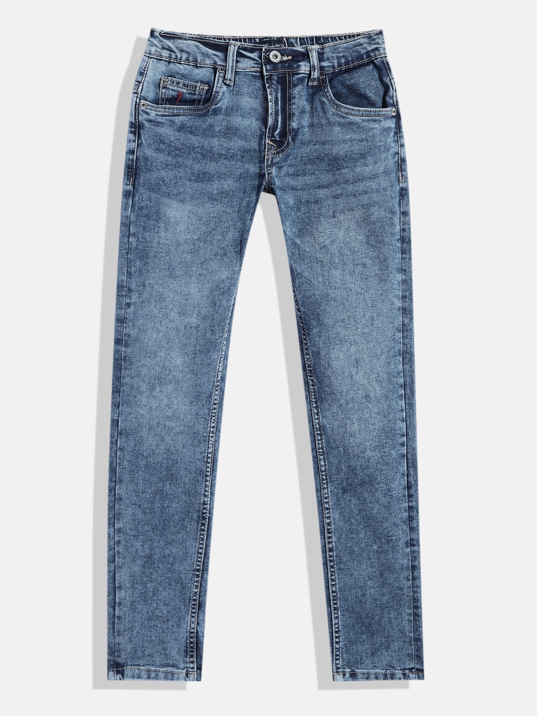 

Indian Terrain Boys Original Regular Fit Clean Look Stretchable Jeans, Blue