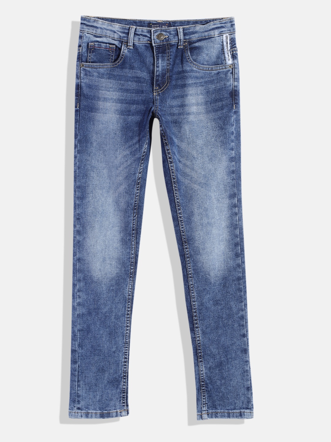 

Indian Terrain Boys Regular Fit Clean Look Stretchable Jeans, Blue