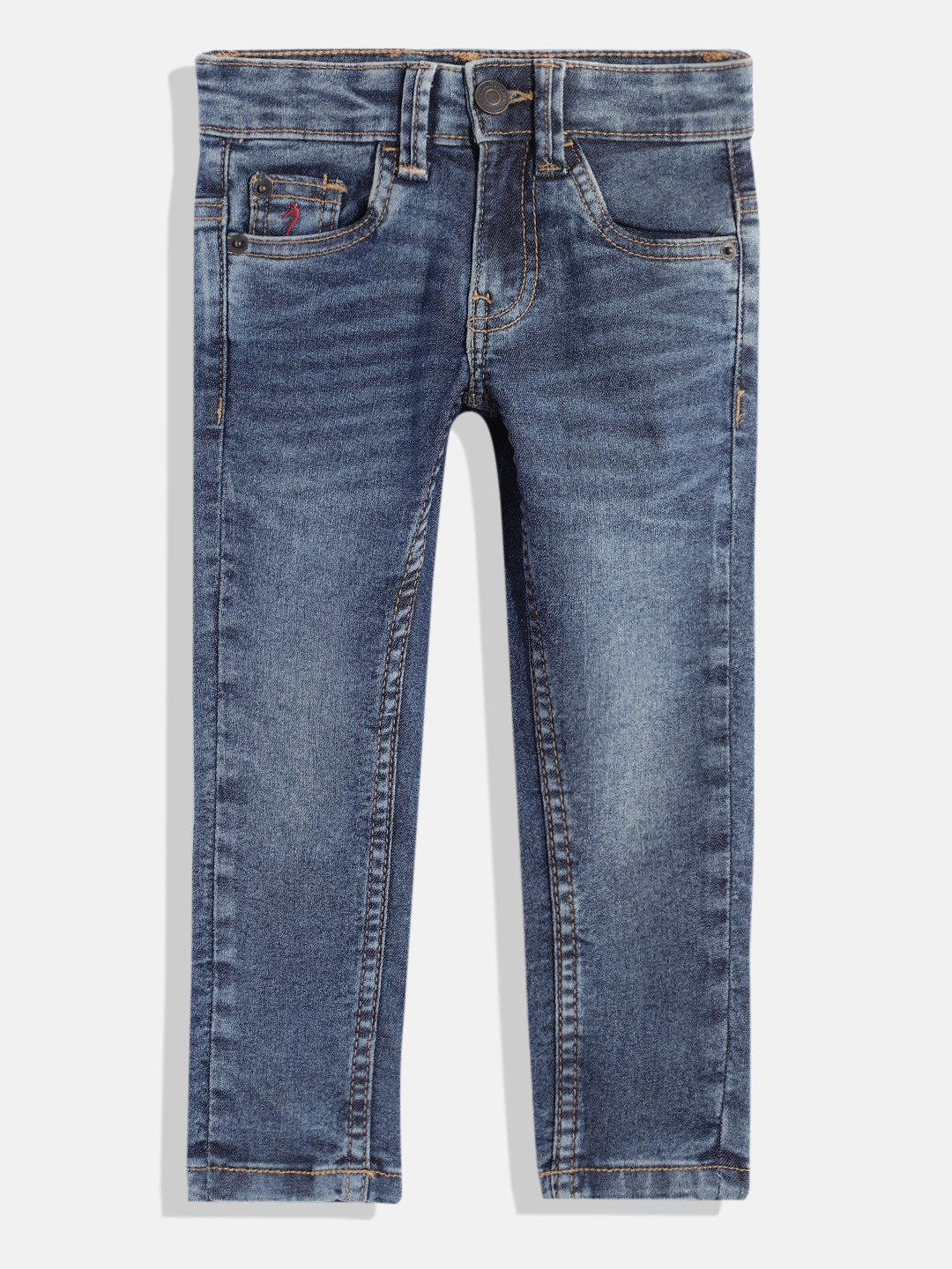 

Indian Terrain Boys Regular Fit Clean Look Stretchable Jeans, Blue