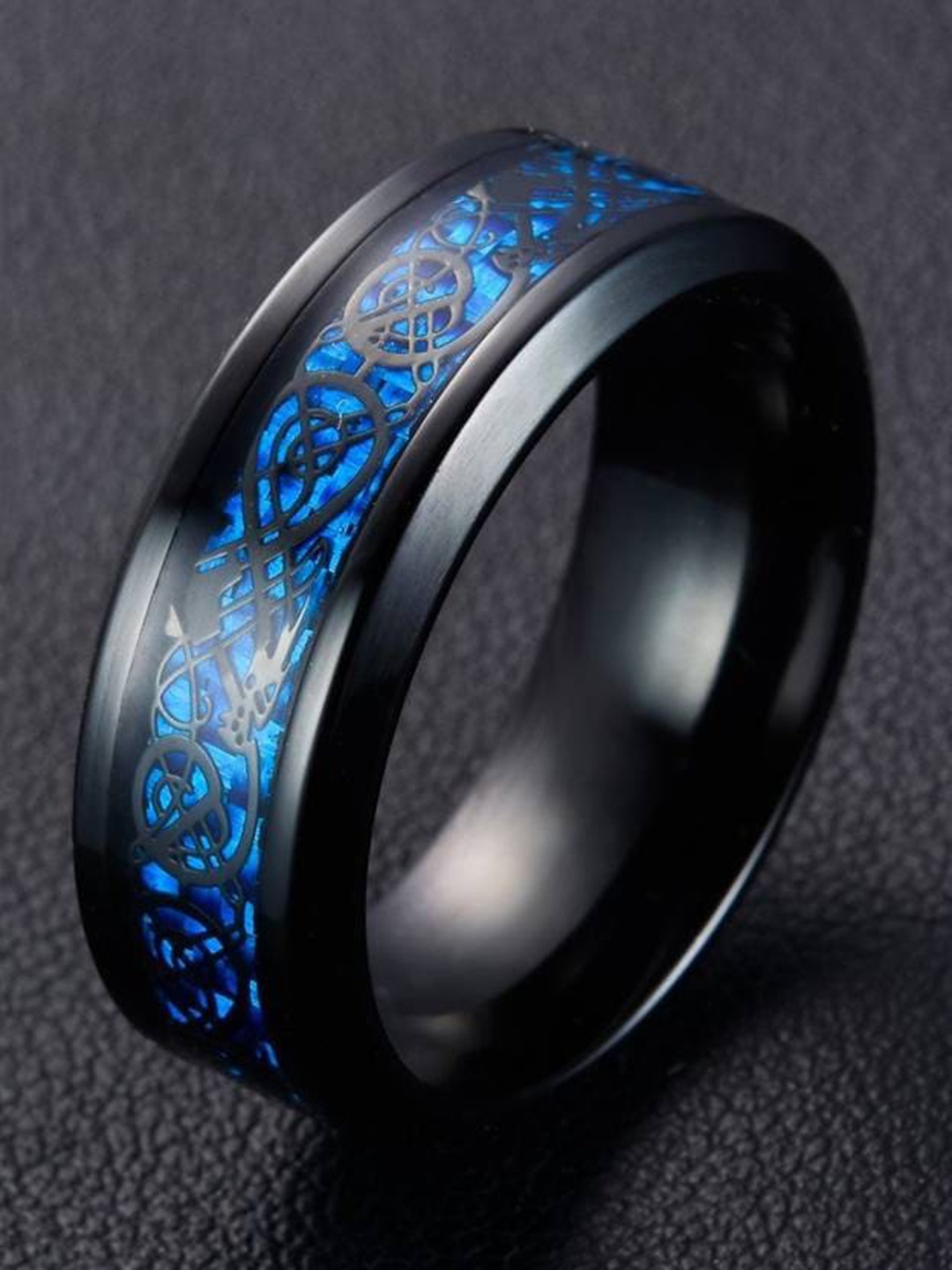 

KARISHMA KREATIONS Set Of 2 Stainless Steel Dragon Rings, Blue