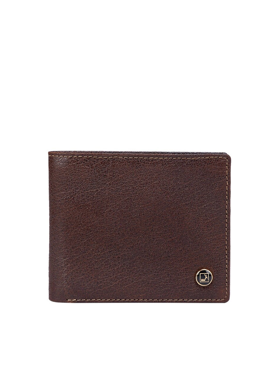 

Da Milano Men Textured Leather Two Fold Wallet, Brown