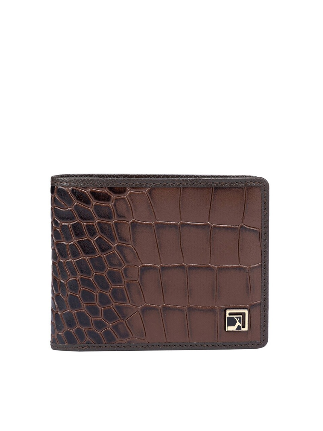 

Da Milano Textured Leather Two Fold Wallet, Brown