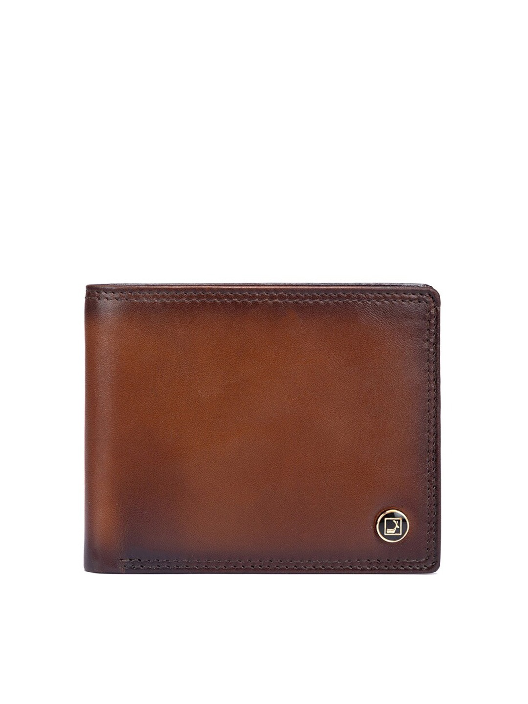 

Da Milano Men Textured Leather Two Fold Wallet, Brown