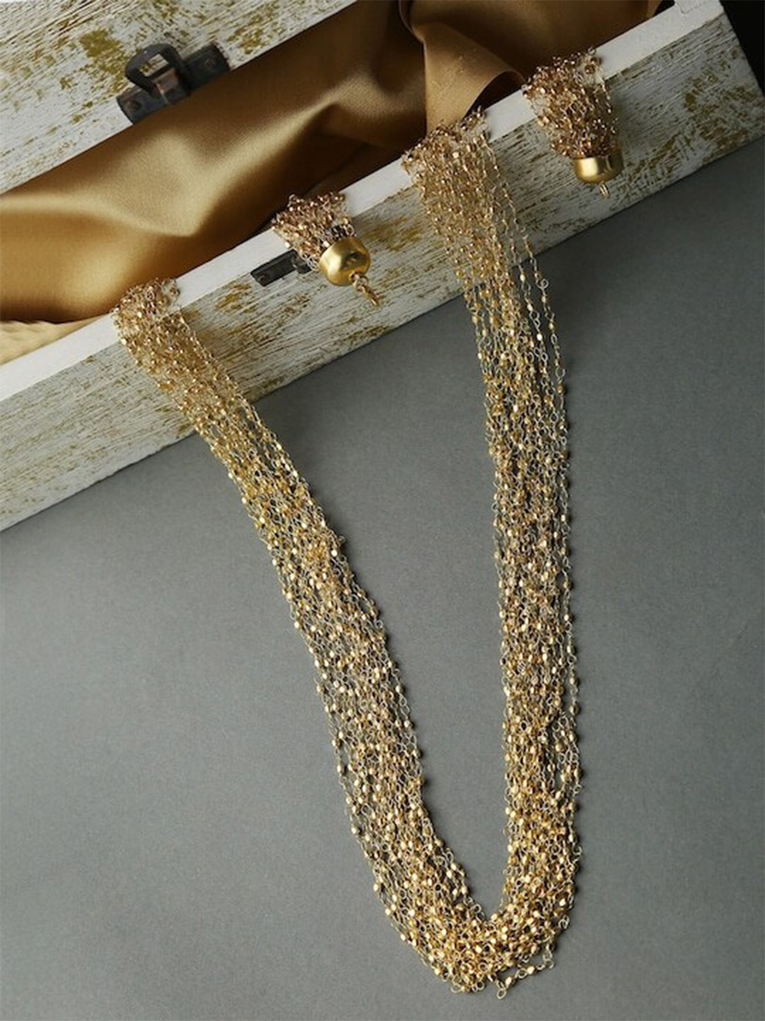 

Infuzze Gold-Plated Luna Minimal Artificial Beads Necklace