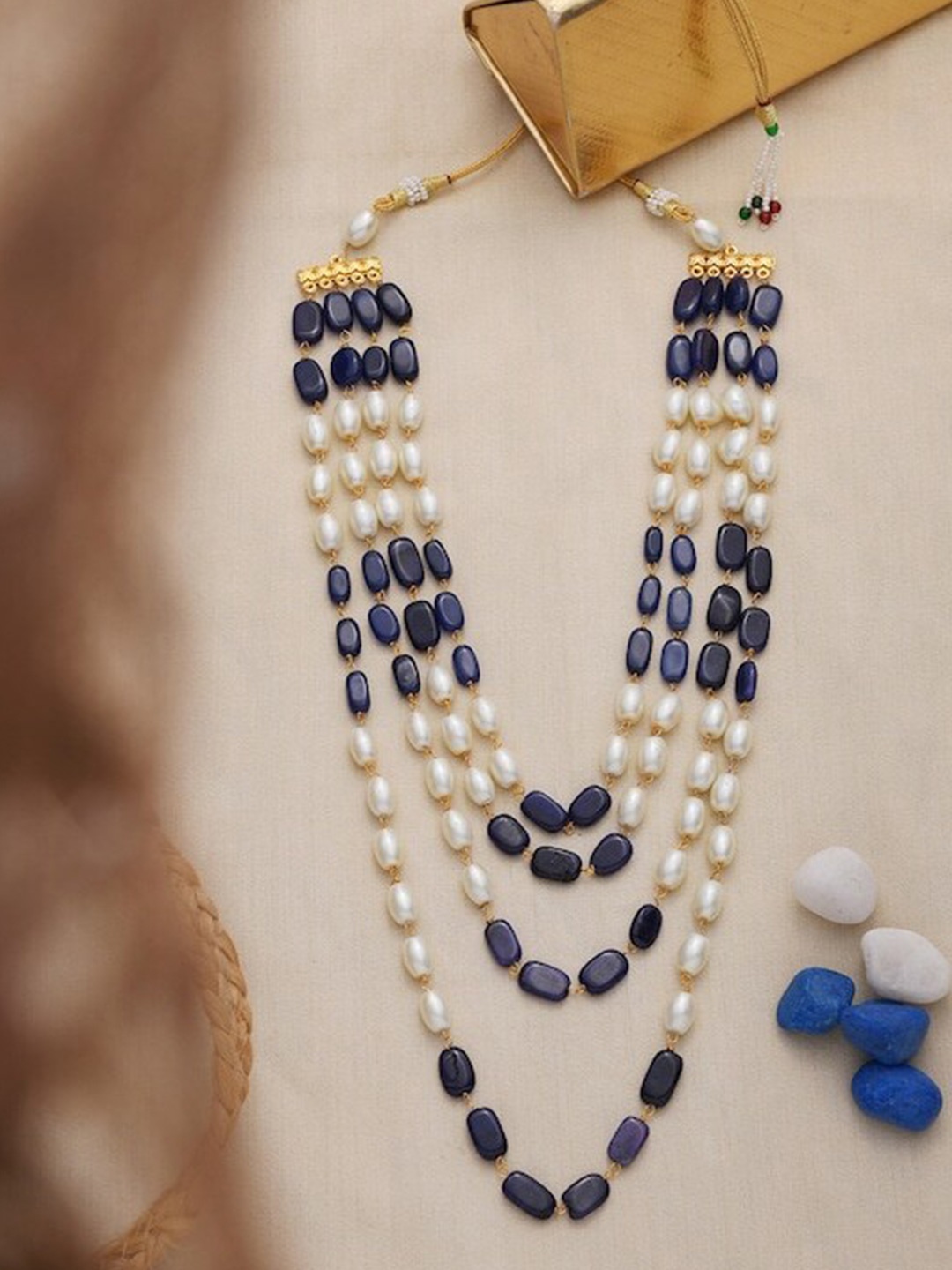 

Infuzze Gold-Plated Peehu Statement Layered Necklace