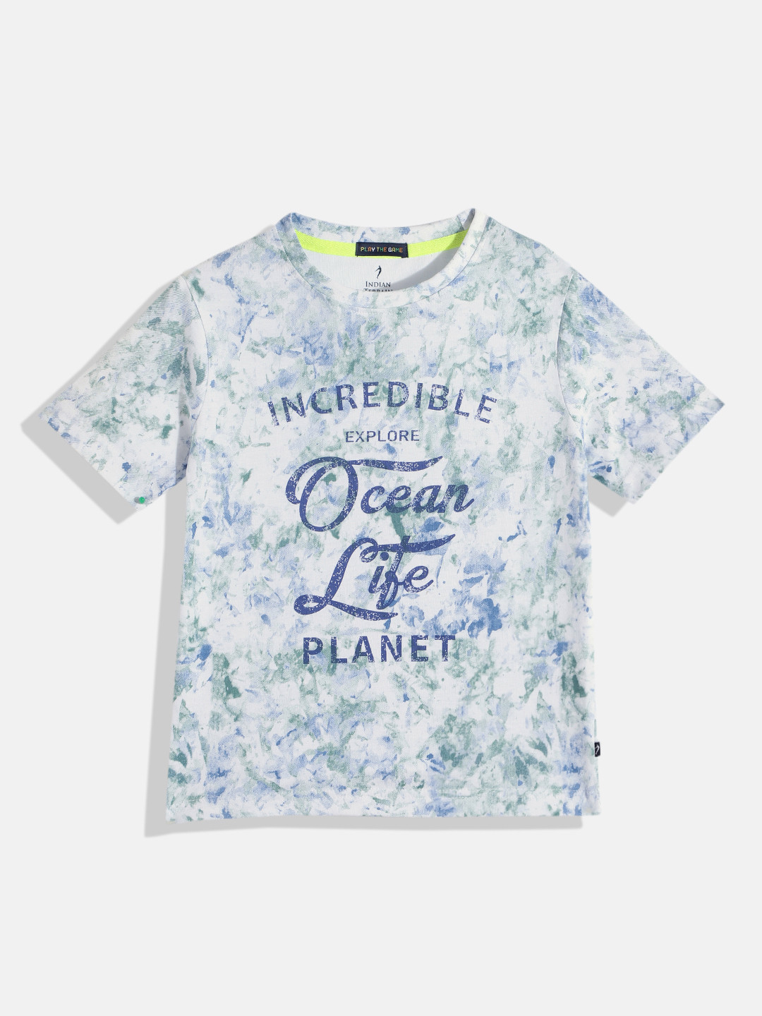 

Indian Terrain Boys Typography Printed Pure Cotton T-shirt, White