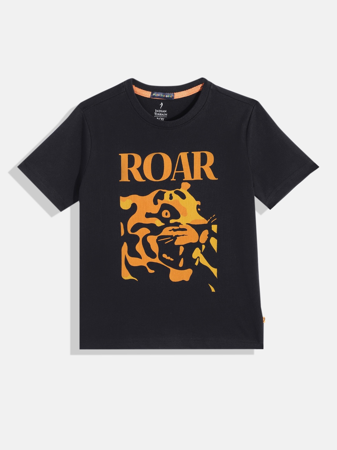 

Indian Terrain Boys Printed Pure Cotton T-shirt, Black