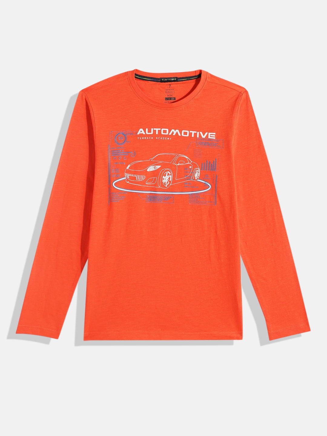 

Indian Terrain Boys Printed Pure Cotton T-shirt, Coral