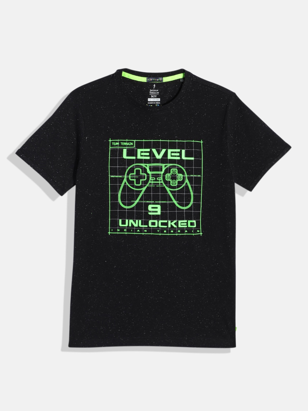 

Indian Terrain Boys Graphic Printed T-shirt, Black