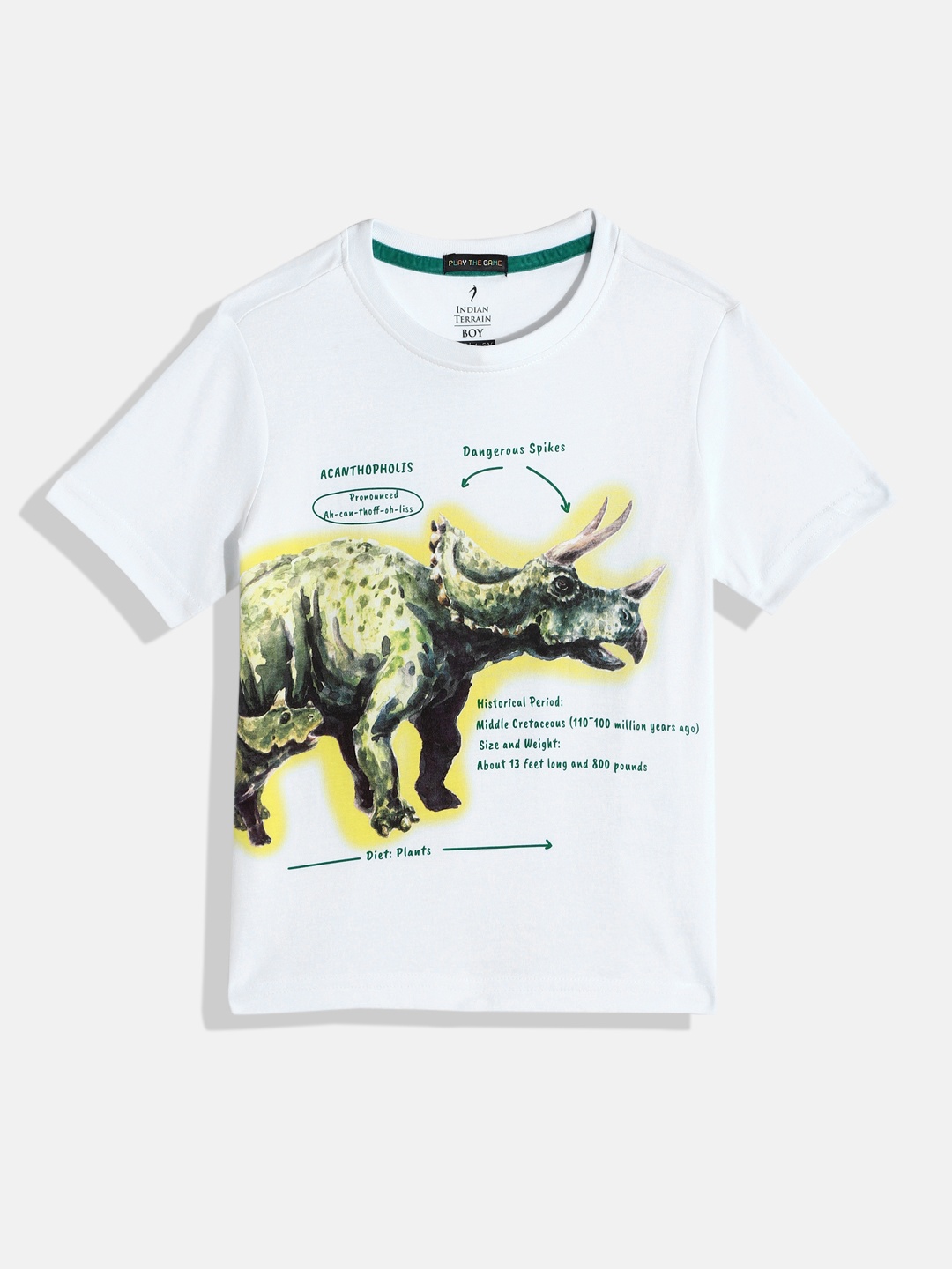 

Indian Terrain Boys Typography Printed Pure Cotton T-shirt, White