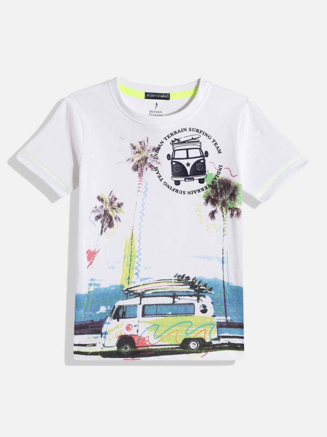 

Indian Terrain Boys Graphic Printed T-shirt, White