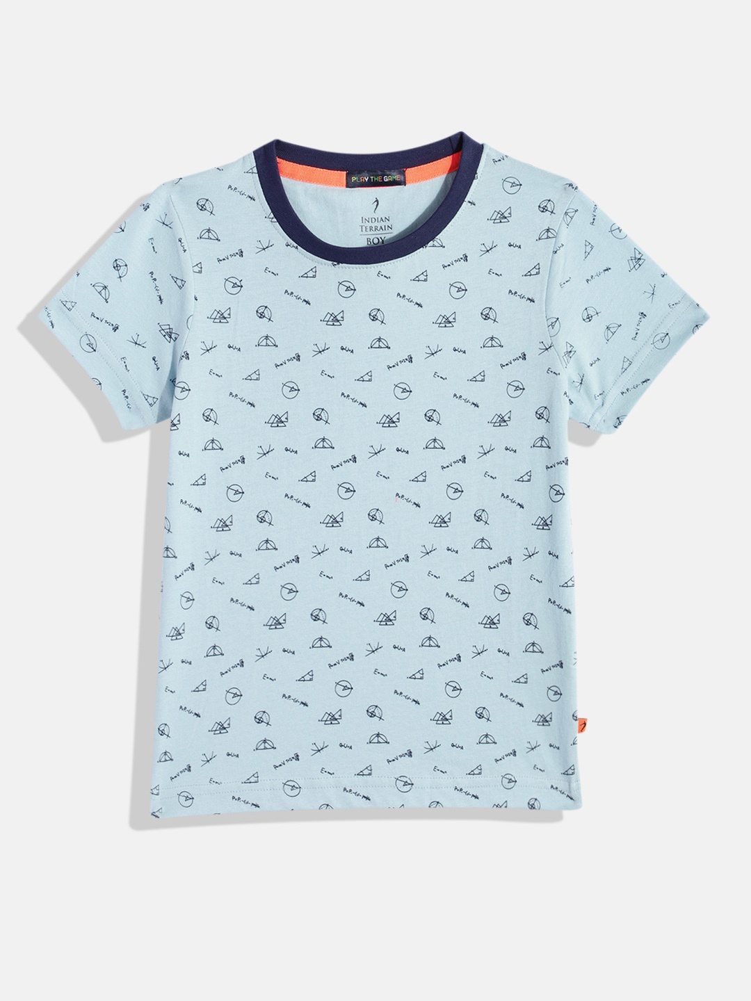 

Indian Terrain Boys Printed Pure Cotton T-shirt, Blue