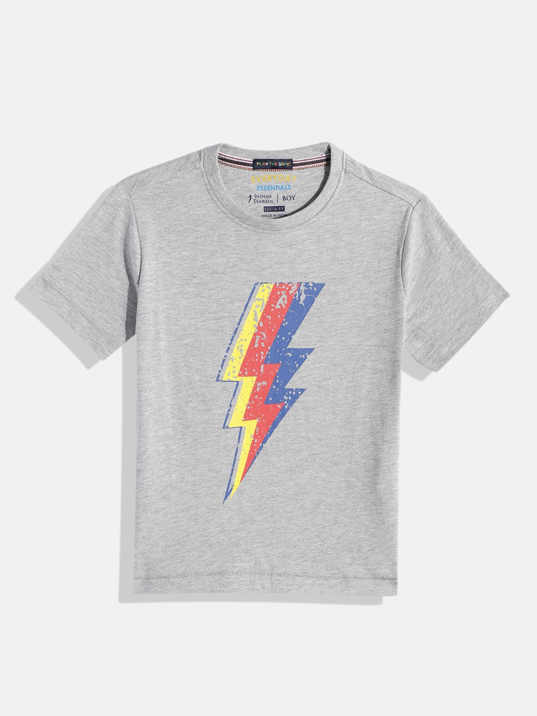 

Indian Terrain Boys Flash Printed T-shirt, Grey