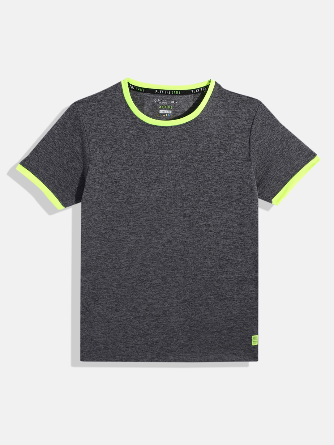 

Indian Terrain Boys Moisture Wicking T-shirt, Grey