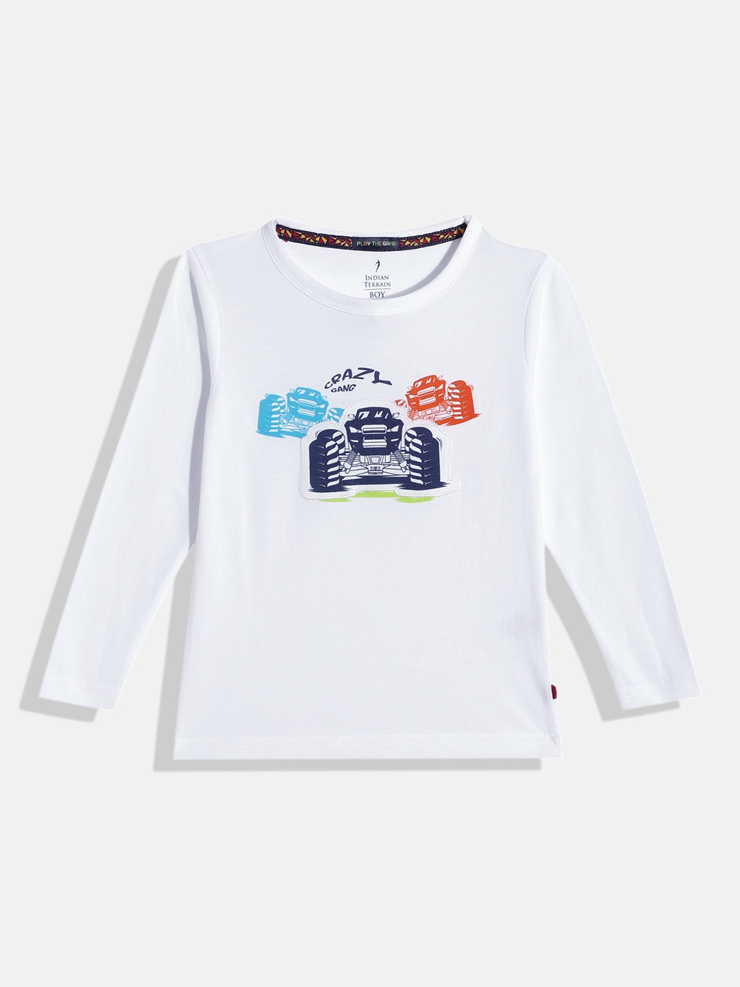 

Indian Terrain Boys Printed Pure Cotton T-shirt, White