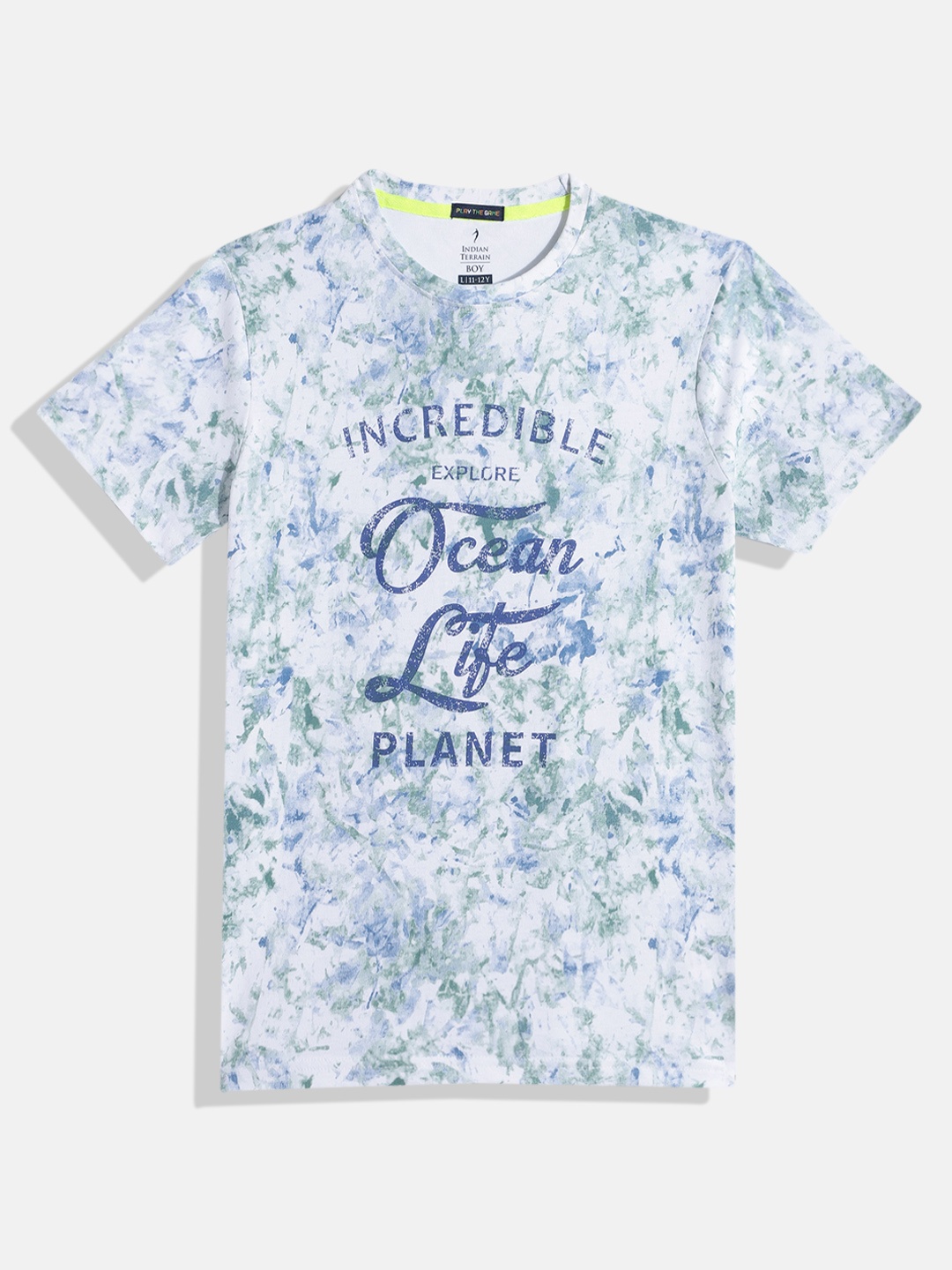

Indian Terrain Boys Typography Printed Pure Cotton T-shirt, White