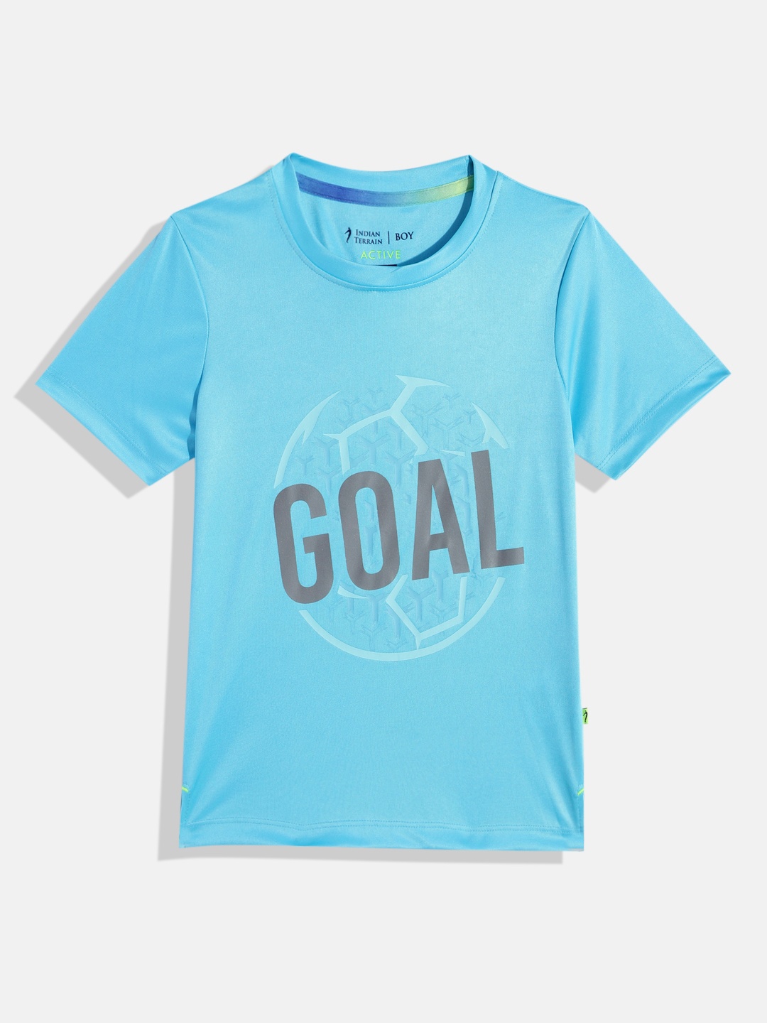 

Indian Terrain Boys Typography Printed Sports T-shirt, Blue