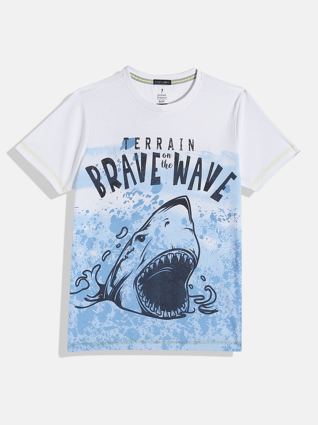

Indian Terrain Boys Printed Pure Cotton T-shirt, White