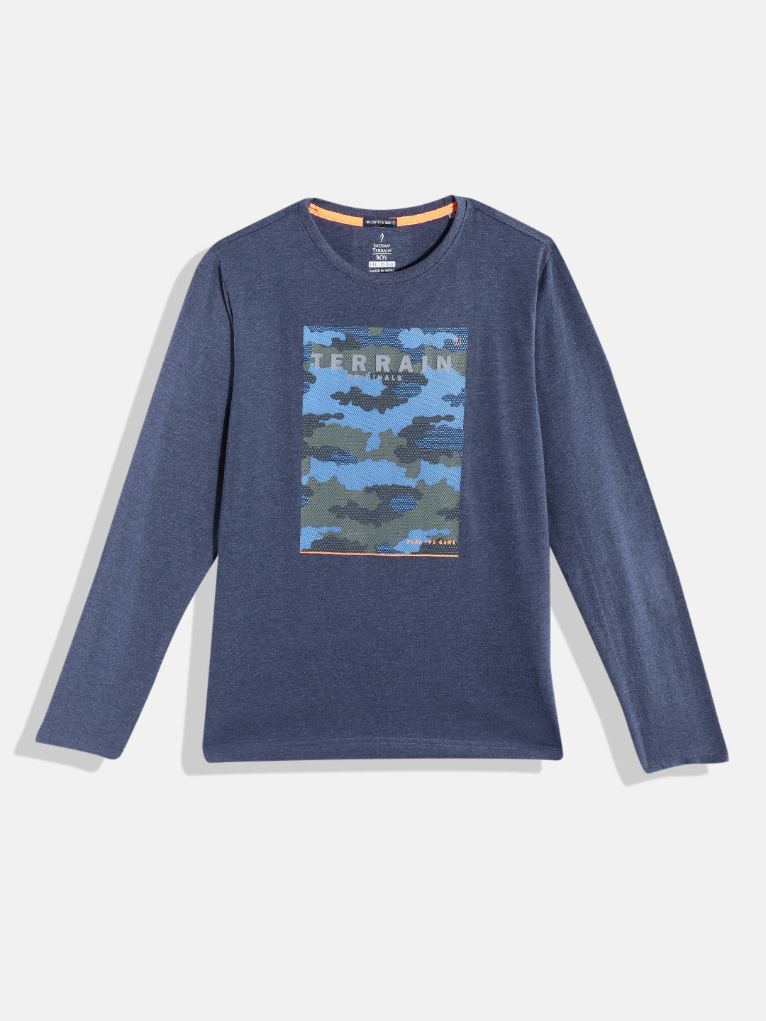 

Indian Terrain Boys Camouflage Printed T-shirt, Blue