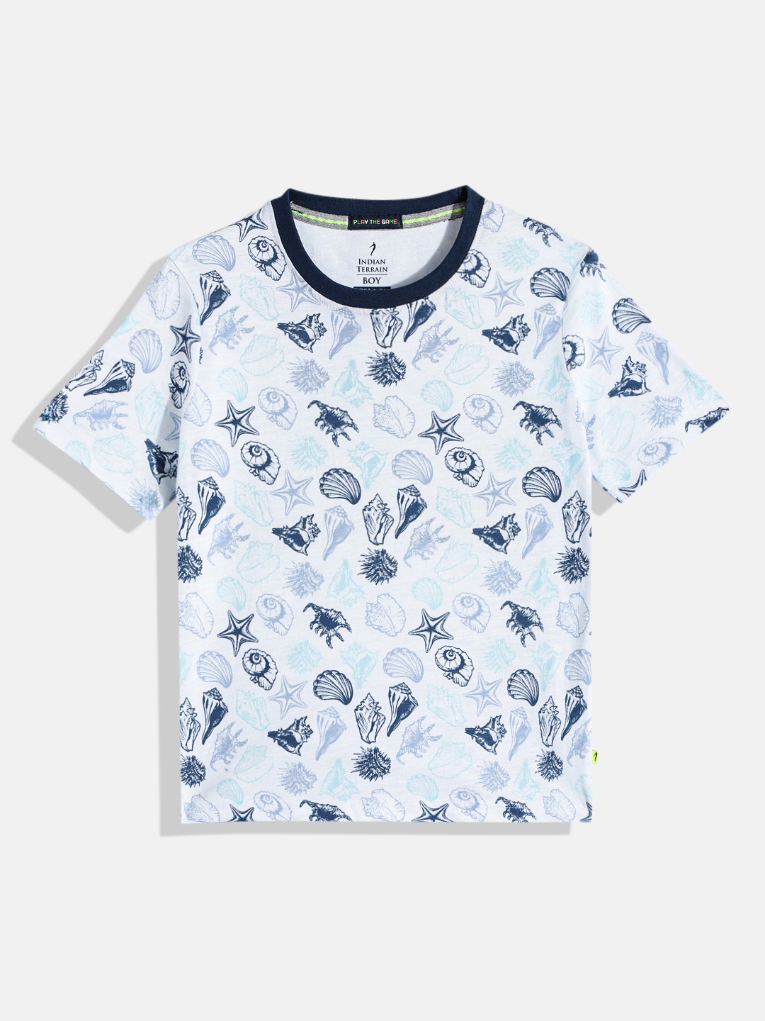 

Indian Terrain Boys Printed Pure Cotton T-shirt, White