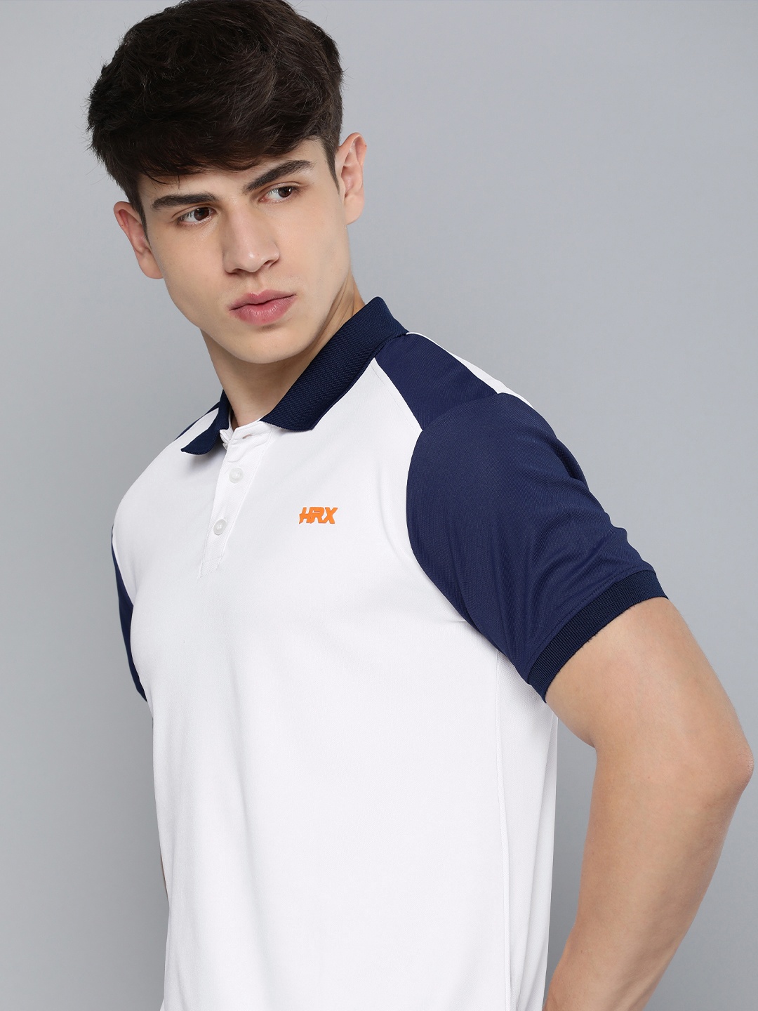 

HRX by Hrithik Roshan Brand Logo Polo Collar T-shirt, White