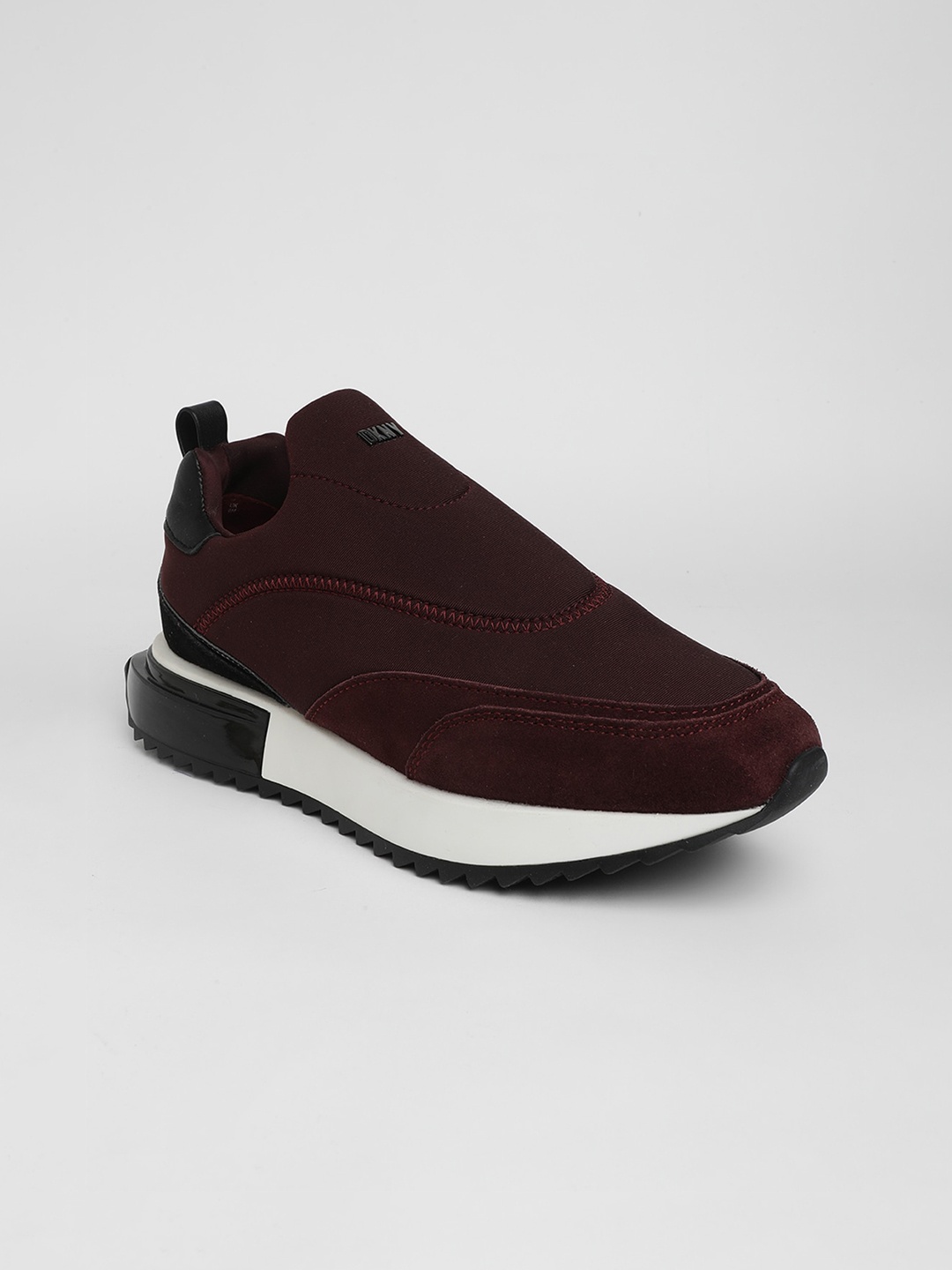 

DKNY Women Comfort Insole Suede Contrast Sole Slip-On Sneakers, Brown