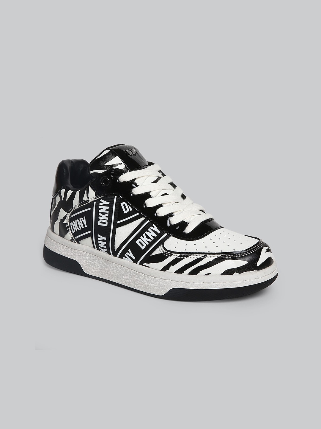 

DKNY Women Printed Perforated Sneakers, White