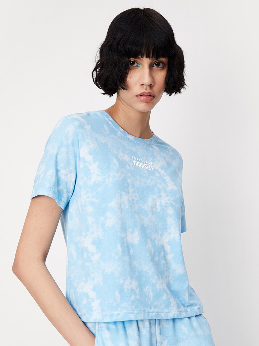 

max Dyed Round Neck T-shirt, Blue