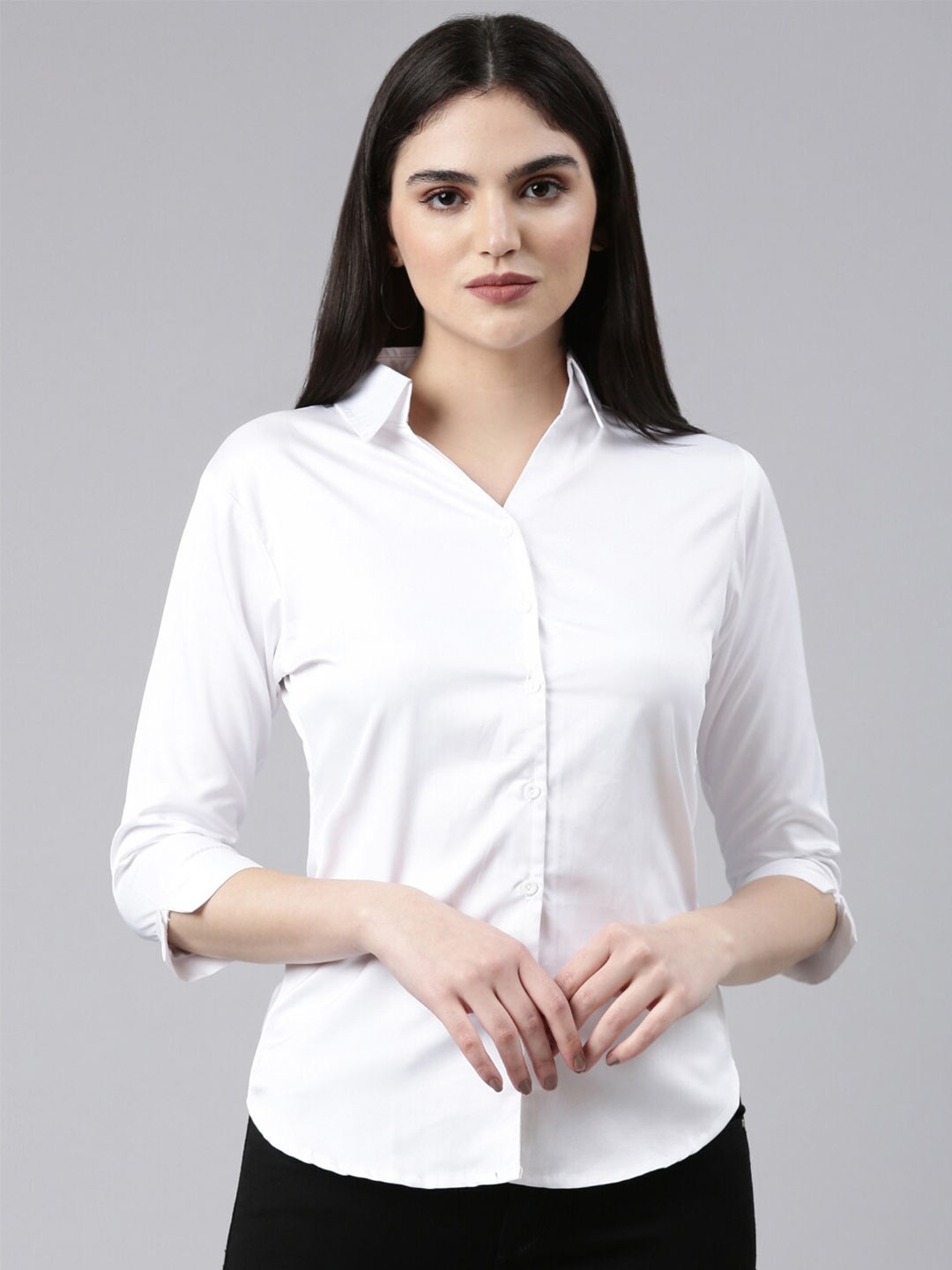 

SHOWOFF Classic Slim Fit Oxford Weave Casual Shirt, White