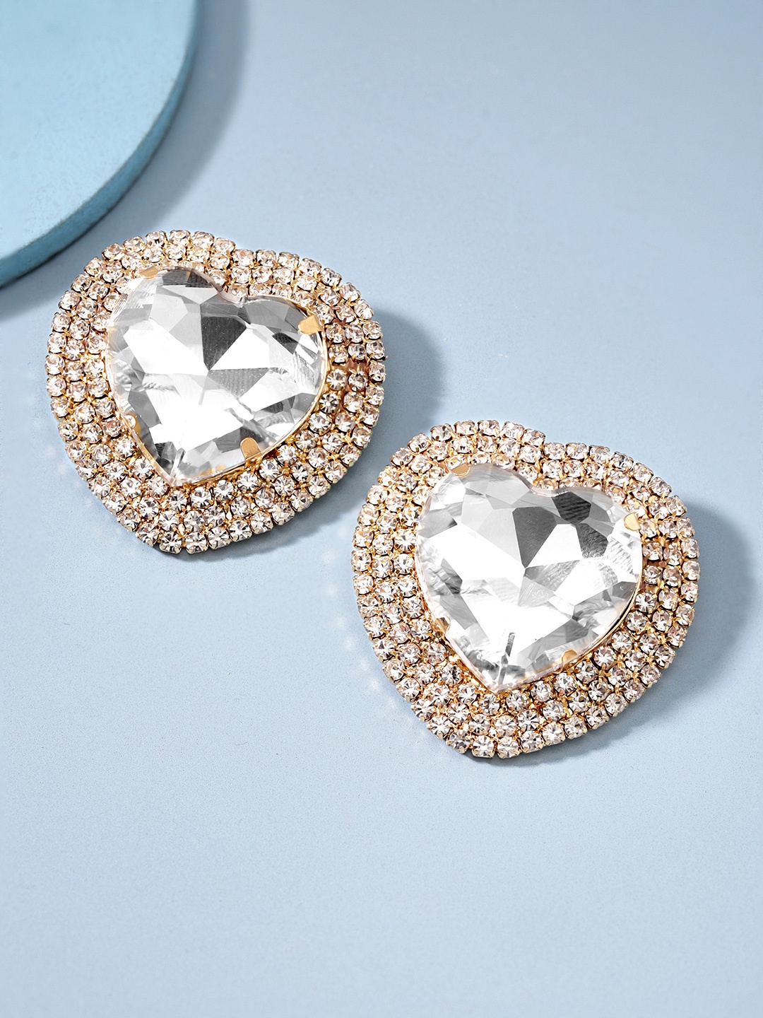 

TOKYO TALKIES X rubans FASHION ACCESSORIES Gold-Plated Heart Shaped Studs Earrings