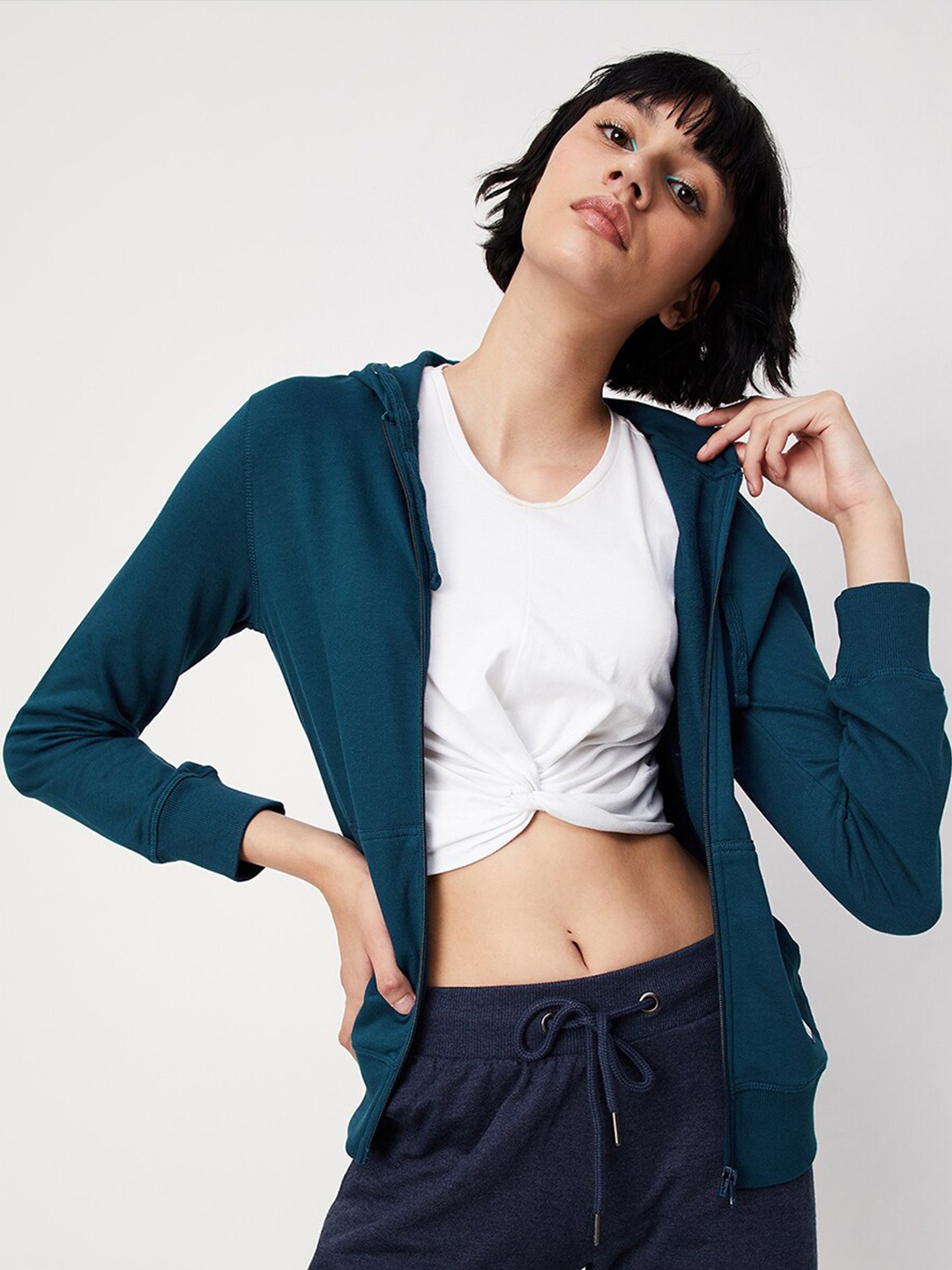 

max Hooded Pure Cotton Sweatshirt, Blue