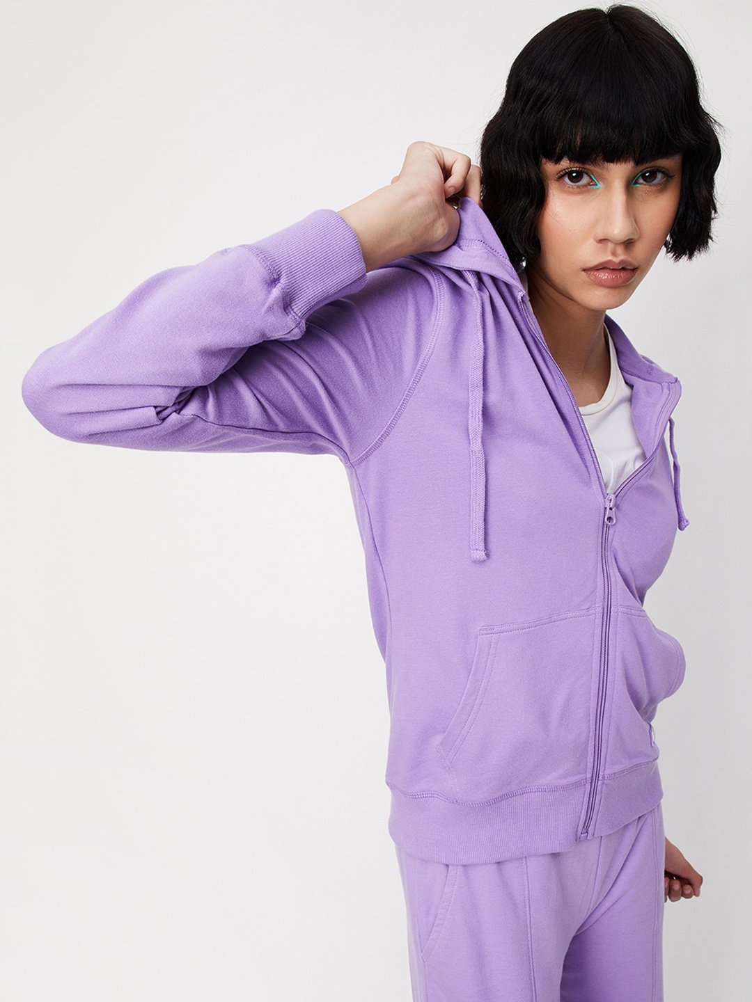 

max Hooded Pure Cotton Sweatshirt, Purple