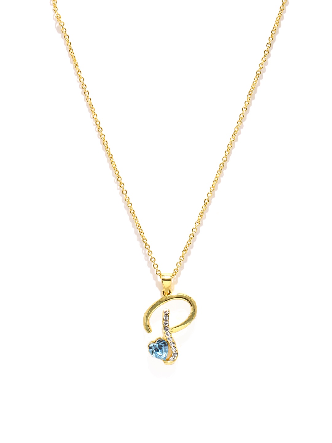 

Yellow Chimes Crystals from Swarovski Collection 22K Gold-Plated & Blue Pendant with Chain