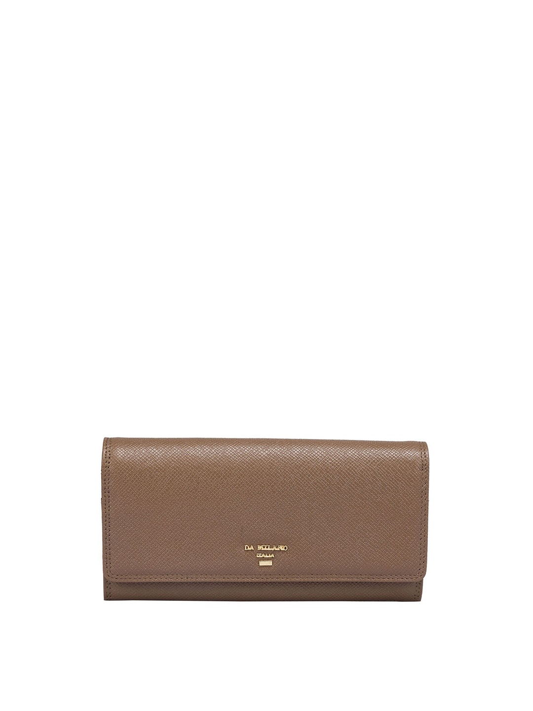 

Da Milano Women Textured Leather Two Fold Wallet, Brown