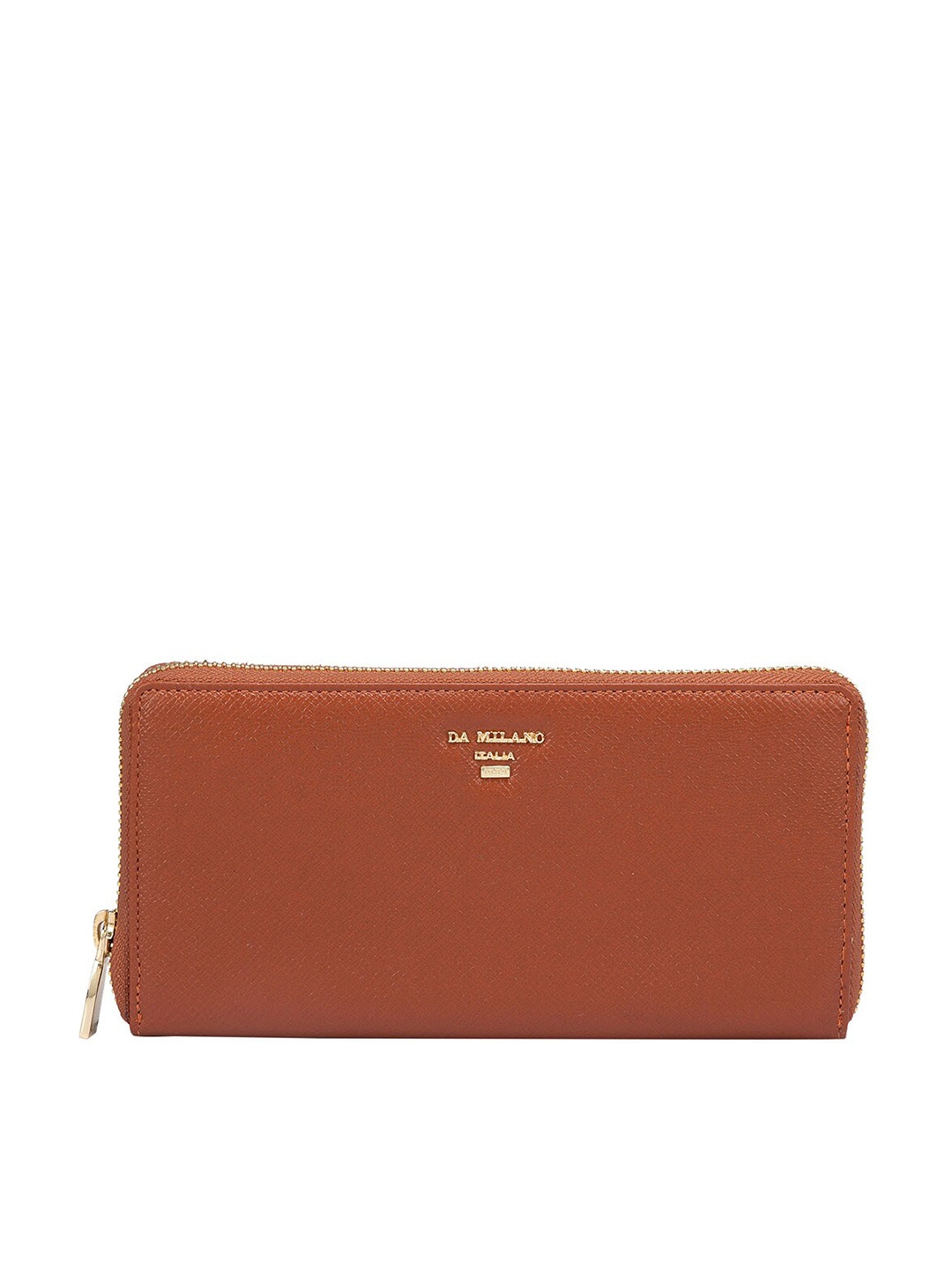 

Da Milano Women Textured Leather Wallet, Brown