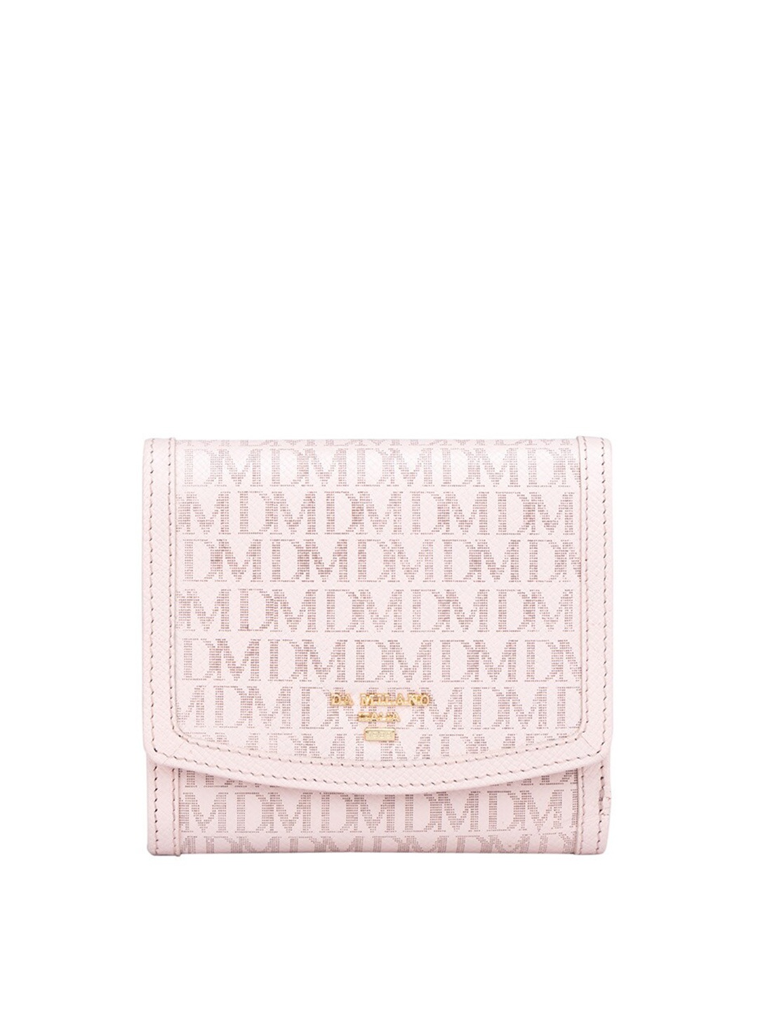 

Da Milano Typography Printed Leather Two Fold Wallet, Pink